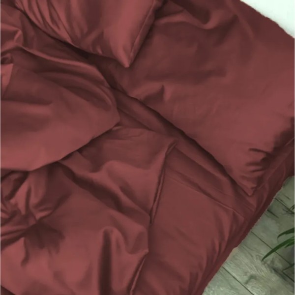 Фото - Комплект постільної білизни дитячий MirSon Satin Light Pro 10-021 Brick red 110х140 (2200011025339)